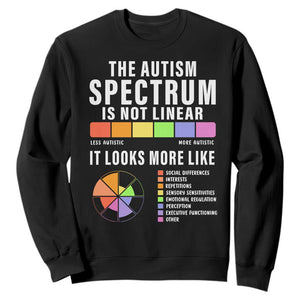 Autism Acceptance Sweatshirt The Autism Spectrum Is Not Linear TS02 Black Print Your Wear