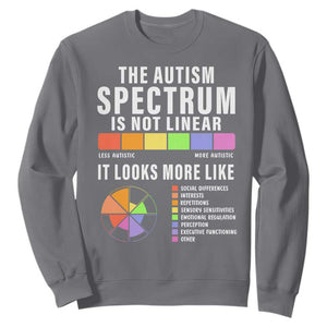 Autism Acceptance Sweatshirt The Autism Spectrum Is Not Linear TS02 Charcoal Print Your Wear
