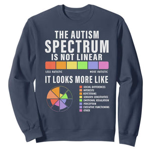 Autism Acceptance Sweatshirt The Autism Spectrum Is Not Linear TS02 Navy Print Your Wear