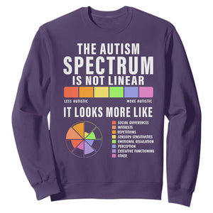 Autism Acceptance Sweatshirt The Autism Spectrum Is Not Linear TS02 Purple Print Your Wear