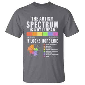 Autism Acceptance T Shirt The Autism Spectrum Is Not Linear TS02 Charcoal Print Your Wear