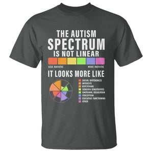 Autism Acceptance T Shirt The Autism Spectrum Is Not Linear TS02 Dark Heather Print Your Wear