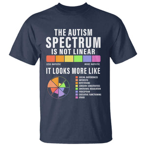 Autism Acceptance T Shirt The Autism Spectrum Is Not Linear TS02 Navy Print Your Wear