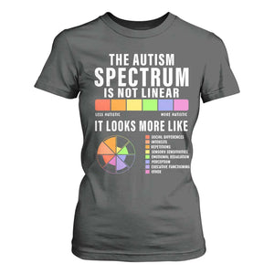 Autism Acceptance T Shirt For Women The Autism Spectrum Is Not Linear TS02 Dark Heather Print Your Wear