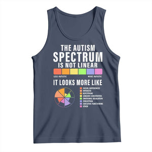 Autism Acceptance Tank Top The Autism Spectrum Is Not Linear TS02 Navy Print Your Wear