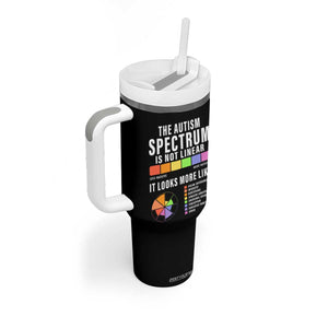 Autism Acceptance Tumbler With Handle The Autism Spectrum Is Not Linear TS02 Print Your Wear