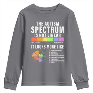Autism Acceptance Youth Sweatshirt The Autism Spectrum Is Not Linear TS02 Charcoal Print Your Wear