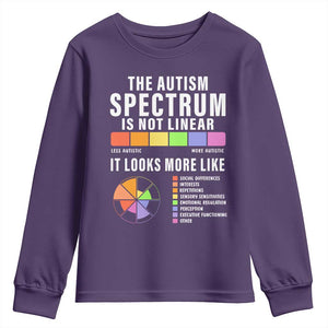 Autism Acceptance Youth Sweatshirt The Autism Spectrum Is Not Linear TS02 Purple Print Your Wear