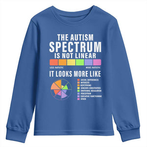 Autism Acceptance Youth Sweatshirt The Autism Spectrum Is Not Linear TS02 Royal Blue Print Your Wear