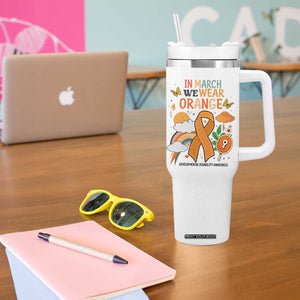 Developmental Disability Awareness Tumbler With Handle In March We Wear Orange TS02 Print Your Wear
