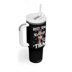 Funny Autism Giraffe Tumbler With Handle Rizz Em With The Tism TS02 Print Your Wear