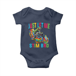 Autistic Dino Rex Driving Monster Truck Baby Onesie Autism Is My Superpower TS02 Navy Print Your Wear