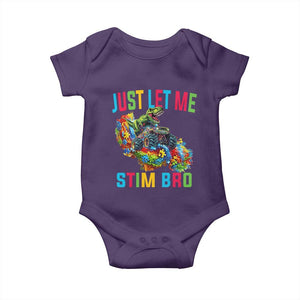 Autistic Dino Rex Driving Monster Truck Baby Onesie Autism Is My Superpower TS02 Purple Print Your Wear