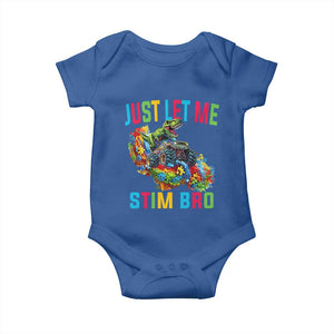 Autistic Dino Rex Driving Monster Truck Baby Onesie Autism Is My Superpower TS02 Royal Blue Print Your Wear