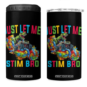 Autistic Dino Rex Driving Monster Truck 4 in 1 Can Cooler Tumbler Autism Is My Superpower TS02 One Size: 16 oz Black Print Your Wear