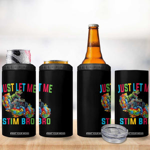 Autistic Dino Rex Driving Monster Truck 4 in 1 Can Cooler Tumbler Autism Is My Superpower TS02 Print Your Wear