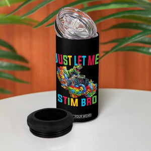 Autistic Dino Rex Driving Monster Truck 4 in 1 Can Cooler Tumbler Autism Is My Superpower TS02 Print Your Wear