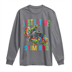 Autistic Dino Rex Driving Monster Truck Long Sleeve Shirt Autism Is My Superpower TS02 Charcoal Print Your Wear