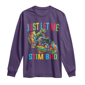 Autistic Dino Rex Driving Monster Truck Long Sleeve Shirt Autism Is My Superpower TS02 Purple Print Your Wear