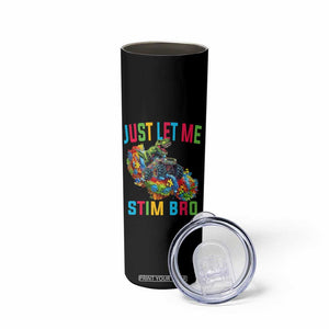 Autistic Dino Rex Driving Monster Truck Skinny Tumbler Autism Is My Superpower TS02 Print Your Wear