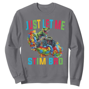 Autistic Dino Rex Driving Monster Truck Sweatshirt Autism Is My Superpower TS02 Charcoal Print Your Wear