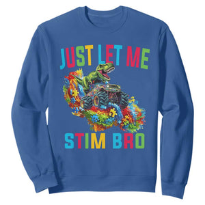 Autistic Dino Rex Driving Monster Truck Sweatshirt Autism Is My Superpower TS02 Royal Blue Print Your Wear