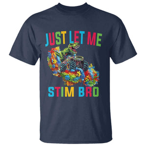 Autistic Dino Rex Driving Monster Truck T Shirt Autism Is My Superpower TS02 Navy Print Your Wear
