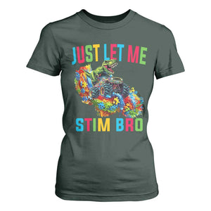Autistic Dino Rex Driving Monster Truck T Shirt For Women Autism Is My Superpower TS02 Dark Forest Green Print Your Wear