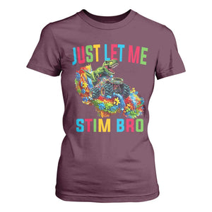 Autistic Dino Rex Driving Monster Truck T Shirt For Women Autism Is My Superpower TS02 Maroon Print Your Wear