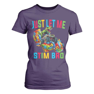 Autistic Dino Rex Driving Monster Truck T Shirt For Women Autism Is My Superpower TS02 Purple Print Your Wear