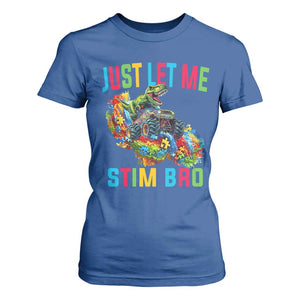 Autistic Dino Rex Driving Monster Truck T Shirt For Women Autism Is My Superpower TS02 Royal Blue Print Your Wear