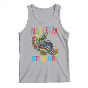 Autistic Dino Rex Driving Monster Truck Tank Top Autism Is My Superpower TS02 Athletic Heather Print Your Wear