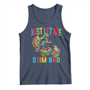 Autistic Dino Rex Driving Monster Truck Tank Top Autism Is My Superpower TS02 Navy Print Your Wear