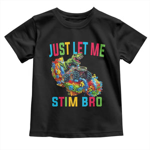 Autistic Dino Rex Driving Monster Truck Toddler T Shirt Autism Is My Superpower TS02 Black Print Your Wear