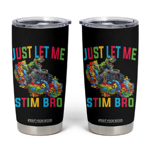 Autistic Dino Rex Driving Monster Truck Tumbler Cup Autism Is My Superpower TS02 Black Print Your Wear