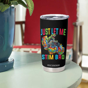 Autistic Dino Rex Driving Monster Truck Tumbler Cup Autism Is My Superpower TS02 Print Your Wear