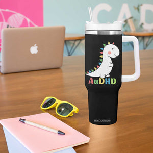 Cute Dinosaur AuDHD Tumbler With Handle ADHD Awareness TS02 Print Your Wear
