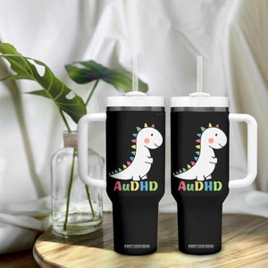 Cute Dinosaur AuDHD Tumbler With Handle ADHD Awareness TS02 Print Your Wear