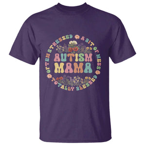 Autism Mama T Shirt Totally Blessed Often Stressed A Bit Of A Mess TS02 Purple Print Your Wear