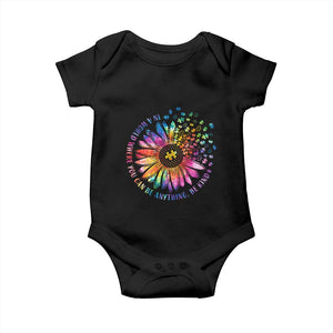 Be Kind Autism Awareness Baby Onesie Kindness Sunflower Tie Dye Puzzle TS02 Black Print Your Wear