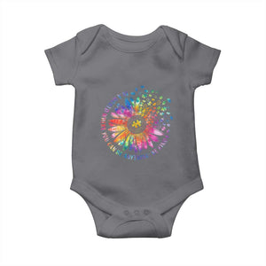 Be Kind Autism Awareness Baby Onesie Kindness Sunflower Tie Dye Puzzle TS02 Charcoal Print Your Wear