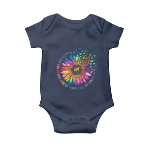 Be Kind Autism Awareness Baby Onesie Kindness Sunflower Tie Dye Puzzle TS02 Navy Print Your Wear