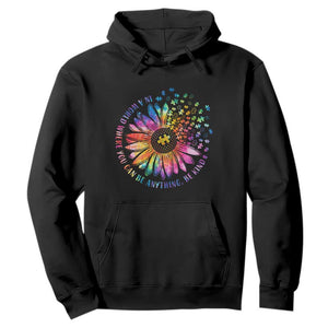Be Kind Autism Awareness Hoodie Kindness Sunflower Tie Dye Puzzle TS02 Black Print Your Wear