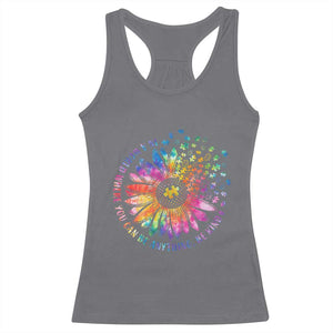 Be Kind Autism Awareness Racerback Tank Top Kindness Sunflower Tie Dye Puzzle TS02 Charcoal Print Your Wear
