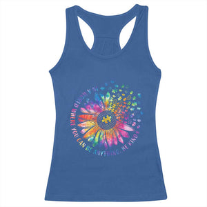 Be Kind Autism Awareness Racerback Tank Top Kindness Sunflower Tie Dye Puzzle TS02 Royal Blue Print Your Wear