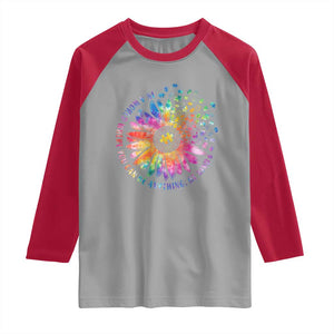 Be Kind Autism Awareness Raglan Shirt Kindness Sunflower Tie Dye Puzzle TS02 Sport Gray Red Print Your Wear