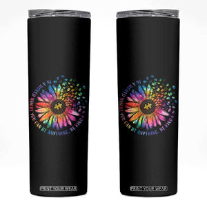 Be Kind Autism Awareness Skinny Tumbler Kindness Sunflower Tie Dye Puzzle TS02 Black Print Your Wear