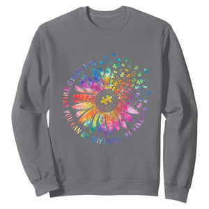 Be Kind Autism Awareness Sweatshirt Kindness Sunflower Tie Dye Puzzle TS02 Charcoal Print Your Wear