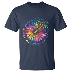 Be Kind Autism Awareness T Shirt Kindness Sunflower Tie Dye Puzzle TS02 Navy Print Your Wear