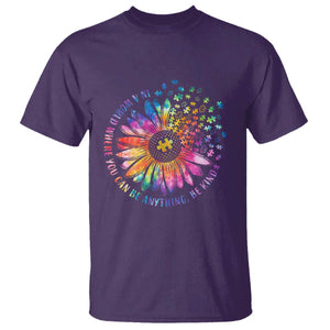 Be Kind Autism Awareness T Shirt Kindness Sunflower Tie Dye Puzzle TS02 Purple Print Your Wear